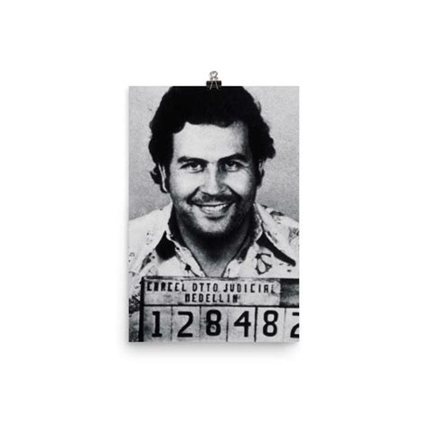 Pablo Escobar Mugshot Poster Etsy