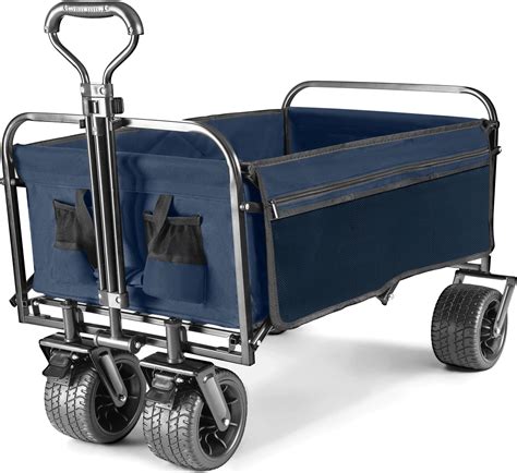 Timber Ridge Folding Trolley Cart Detachable Big Wheels Kg Capacity
