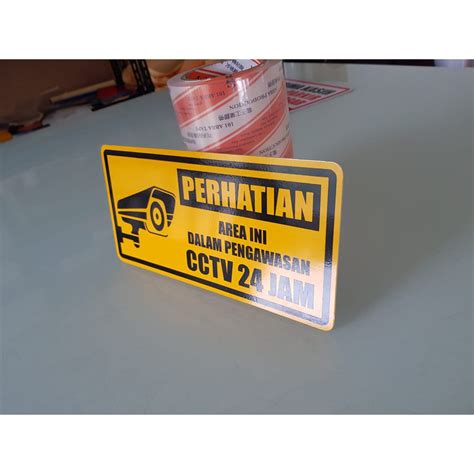 Jual Plang Papan Rambu Dalam Pengawasan CCTV Acrylic 30x15 Cm Shopee