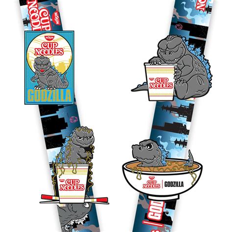 Godzilla X Nissin Cup Noodles® Lanyard And Pin Set 2022 Con Exclusive
