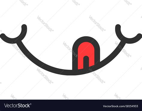 Smile Logo With Tongue Like Yummy Royalty Free Vector Image