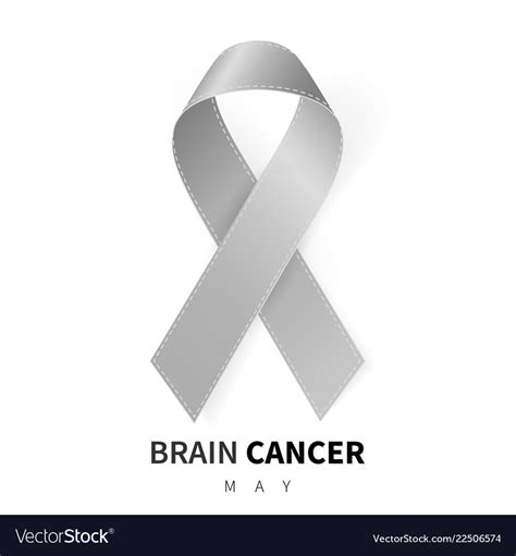 Brain Cancer Awareness Month Realistic Grey Vector Image