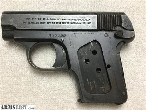 Armslist For Sale 1919 Colt M1908 Vest Pocket 25 Calibre Automatic