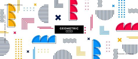 Memphis Style Geometric Shapes In White Background 2861701 Vector Art