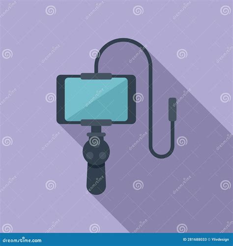 Endoscopy Monitor Icon Flat Vector Medical Endoscope Stock Vector
