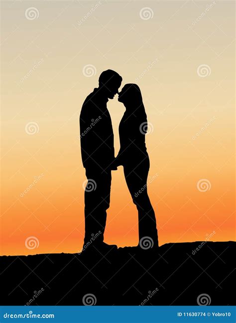 Kissing Couple Silhouette Stock Images Image 11630774