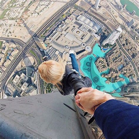 Hanging Down The Highest Building In The World Burj Khalifa In Dubai