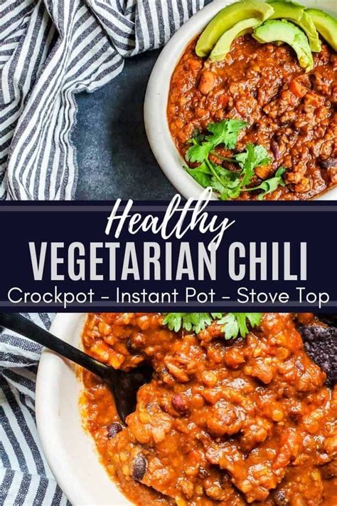 This Crockpot Vegetarian Chili Is Packed With Lentils Beans And