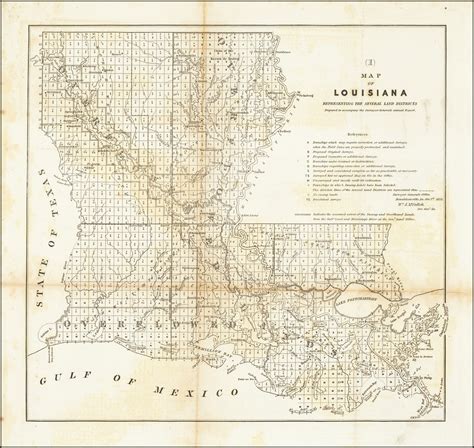Map Of Louisiana Representing The Several Land Districts Prepared To