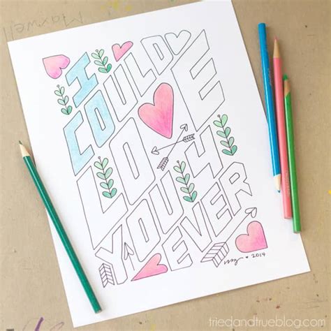 ← valentine heart my true love coloring pages. "Love You Forever" Free Coloring Page - Tried & True