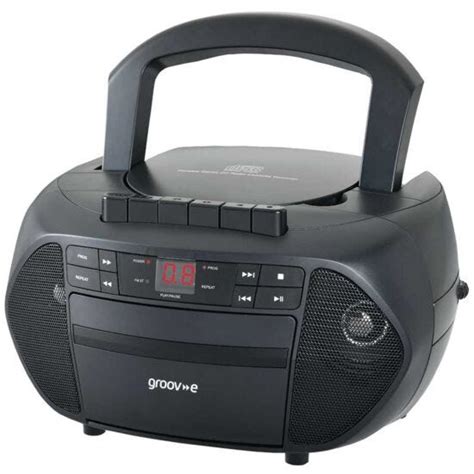Groov E Traditional Boombox Portable Cd And Cassette Player With Fm Radio