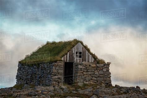 Abandoned Rock And Stone House In Rural Iceland Iceland Stock Photo