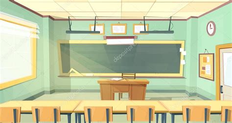 Nuestra aula de clases le permite visualizar el curso que ha elegido estudiar. Concepto de clase vacia | Fondo Dibujos Animados Vector ...