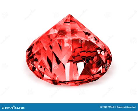 Dazzling Diamond Red Gemstones On White Background Stock Image Image