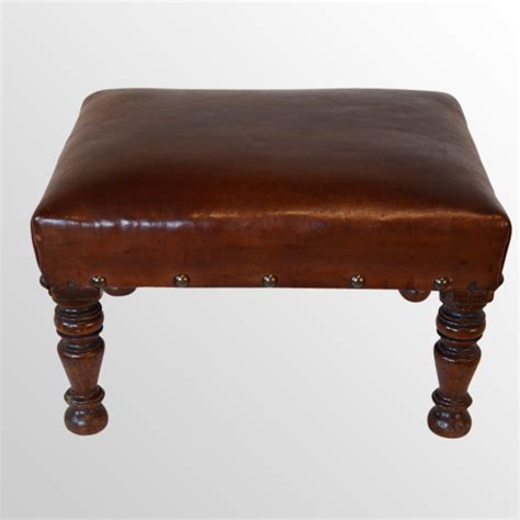 Footstool Gout Stool Small Low Leather Foot Rest Antiques Atlas