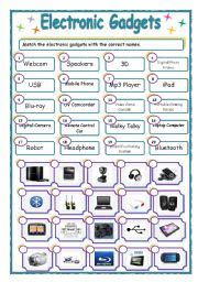 Here are some iot devices & gadgets that you can check out right now. Electronic Gadgets - Matching - ESL worksheet by dingjai