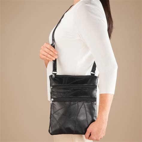 Rfid Lambskin Patch Leather Crossbody Bag Rfid Bags Miles Kimball