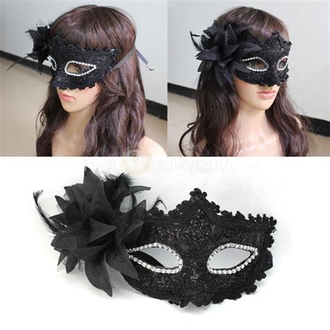 Women Venetian Sexy Black Lace Flower Half Face Eye Mask Party Dance