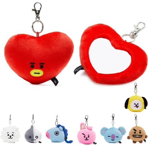 Official Bt21 Plush Hand Mirror By Linefriends Tata Cooky Authentic Bts