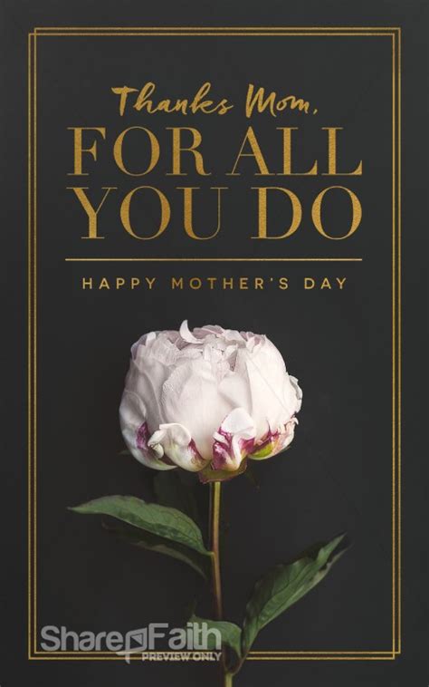 Thanks Mom For All You Do Mothers Day Church Bulletin