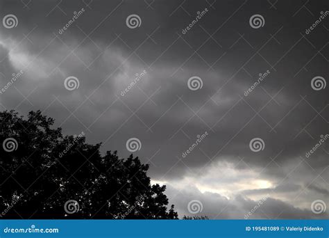 Gray Rain Clouds In The Sky Stock Image Image Of Heaven Black 195481089