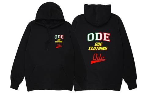 The 3 Logo Ode Hoodie Black Ode Clothing