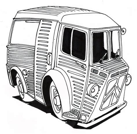 Bien Paraître Coloriage De Camionnettes Transport Mignon Joyeux