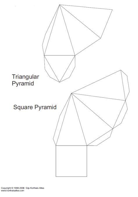 Desarrollo Plano De Un Pirámide Triangular Paper Models 3d Geometric