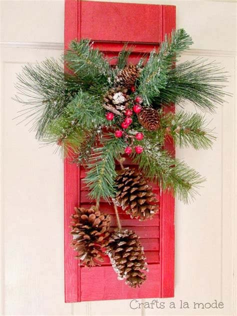 Red Shutter Christmas Door Decoration Christmas Door Decoration