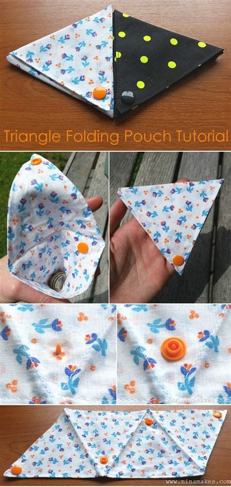 Triangle Folding Pouch Tutorial Pouch Tutorial Diy Coin Purse