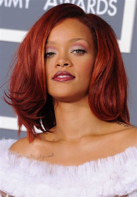 Rihanna Hairstyles Medium Cherry Red Hair Hairstyles Weekly