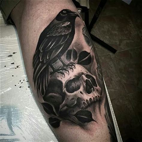 Raven Skull Tattoo Tattoo Pinterest Skulls Skull Tattoos And Raven