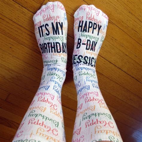 Full Print Custom Happy Birthday Socks Personalized Birthday
