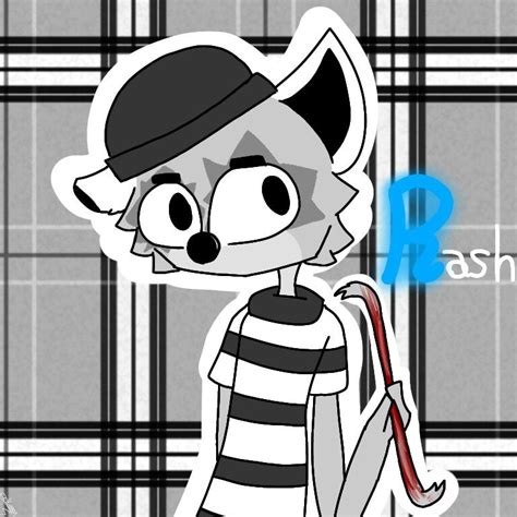 A Drawing Of A Raccoon Wearing A Hat And Striped Shirt