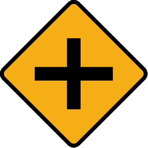 Crossroads Road Sign Clipart Black