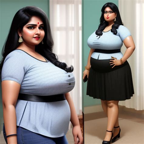 Ai Complete Image Indian Bbw Mom In Small Tight Blouse Big