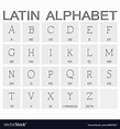 Set monochrome icons with latin alphabet Vector Image
