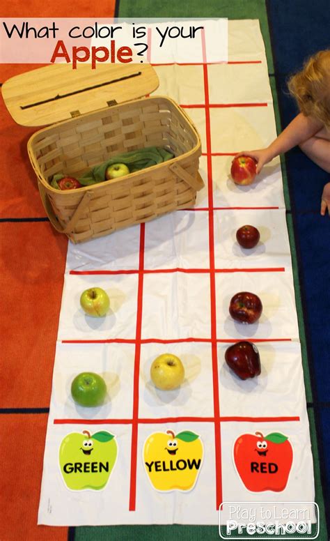 Sorting And Graphing Apples By Color Play To Learn Preschool