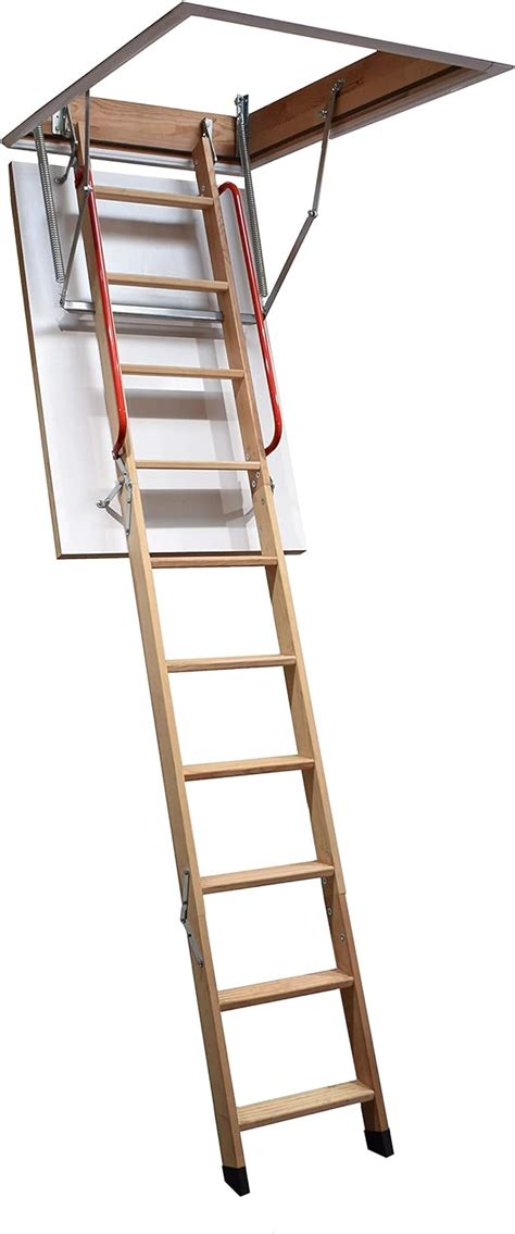 Deluxe Wooden Loft Ladder With Twin Handrails Frame 1100 X 545mm