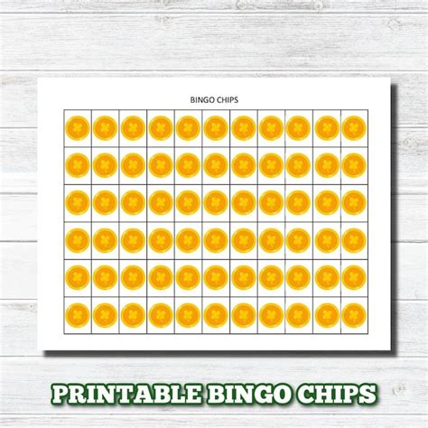 The Printable Bingo Chips Game Is Shown On A Wooden Table