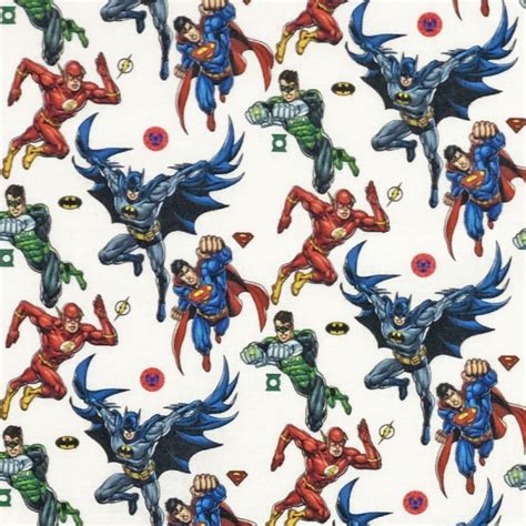 100 Cotton Digital Fabric Justice League Superhero Superman Batman The