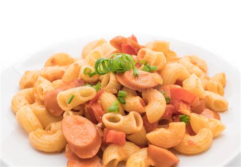 Macaroni With Sausage Stock Photo Image Of Cuisine Comfort 94008400