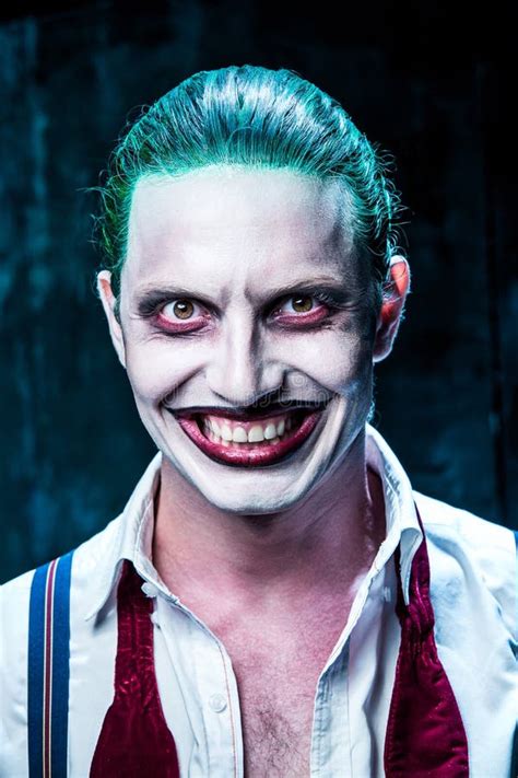 Bloody Halloween Theme Crazy Joker Face Stock Photo Image Of