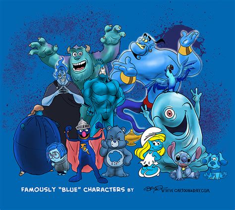 Famously Blue Characters Cartoon