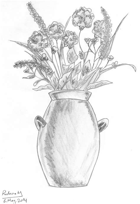 Today i'm going to show you how easy it is to draw a colorful pot of flowers, starting from the pot all the way to the. #vase of #flowers #pencil_sketch #roses | Sketches ...