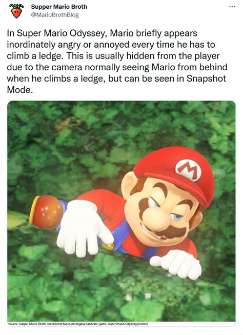 Mario Hates Climbing Ledges Super Mario Odyssey Know Your Meme