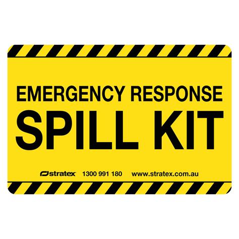 Yellow Wall Mounted Spill Kit Sign 450 X 300mm Stratex