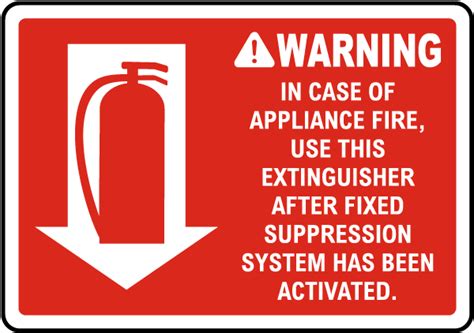 Warning In Case Of Appliance Fire Sign Save 10 Instantly