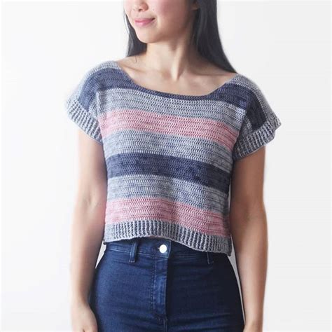 New Crochet Pattern Riviera Stripe Tee 💕 With Wide Stripes And Short