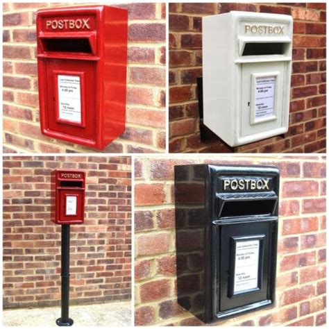 Royal Mail Postbox Cast Iron Letter Box Pillar Option On Standwall